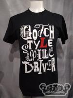 ★パイルドライバー原宿★「GOTCH STYLE PILE DRIVER」Tシャツ(ブラック×ホワイト)